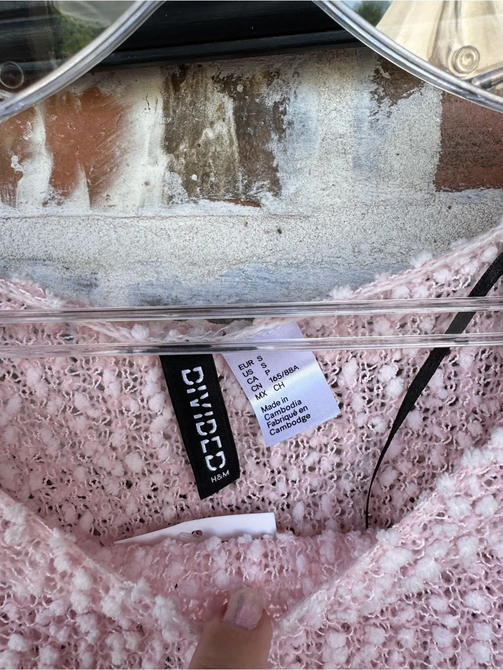 H&M Pink Chenille Cropped Sweater
